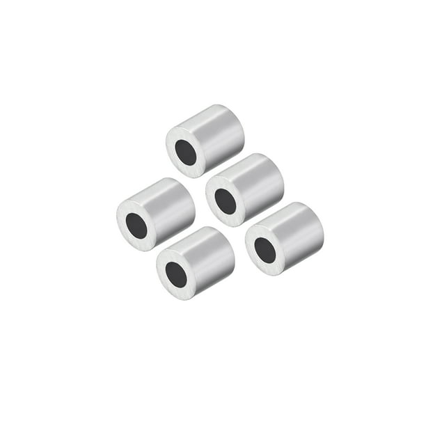 Steel Wire Rope Button Stop Clips Cable Ferrules 5 Pcs uxcell M2 Aluminum Sleeve Single Tube Crimp 2mm 5/64 in 